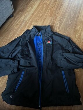 Storm Black Windbreaker Jacket with Blue Accents